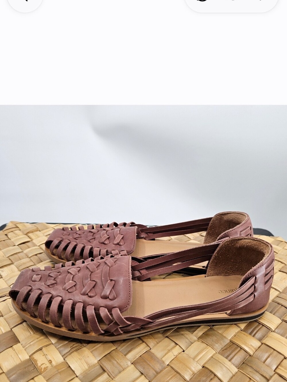 Quince Brown Braided Leather Huarache Flats Size 9 - Picture 11 of 11